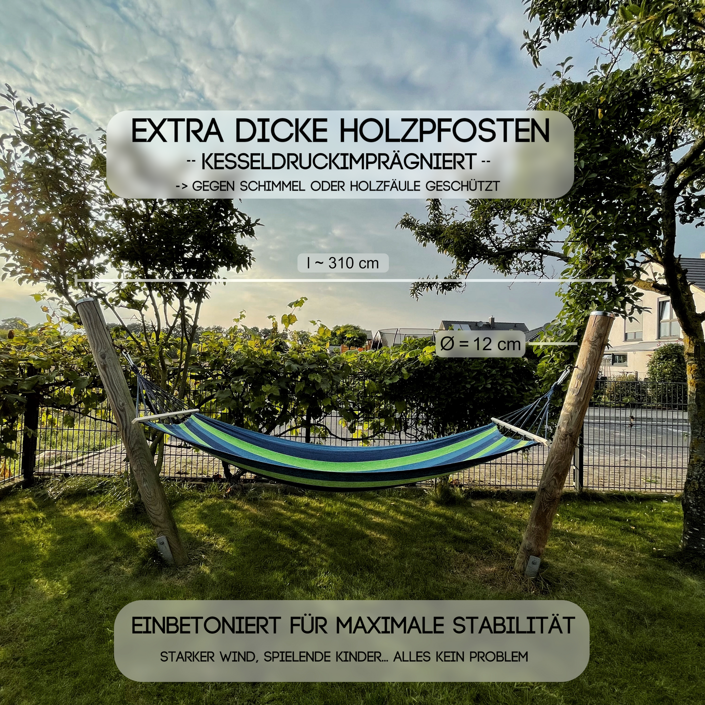 Hängematte mit Holzgestell Garten